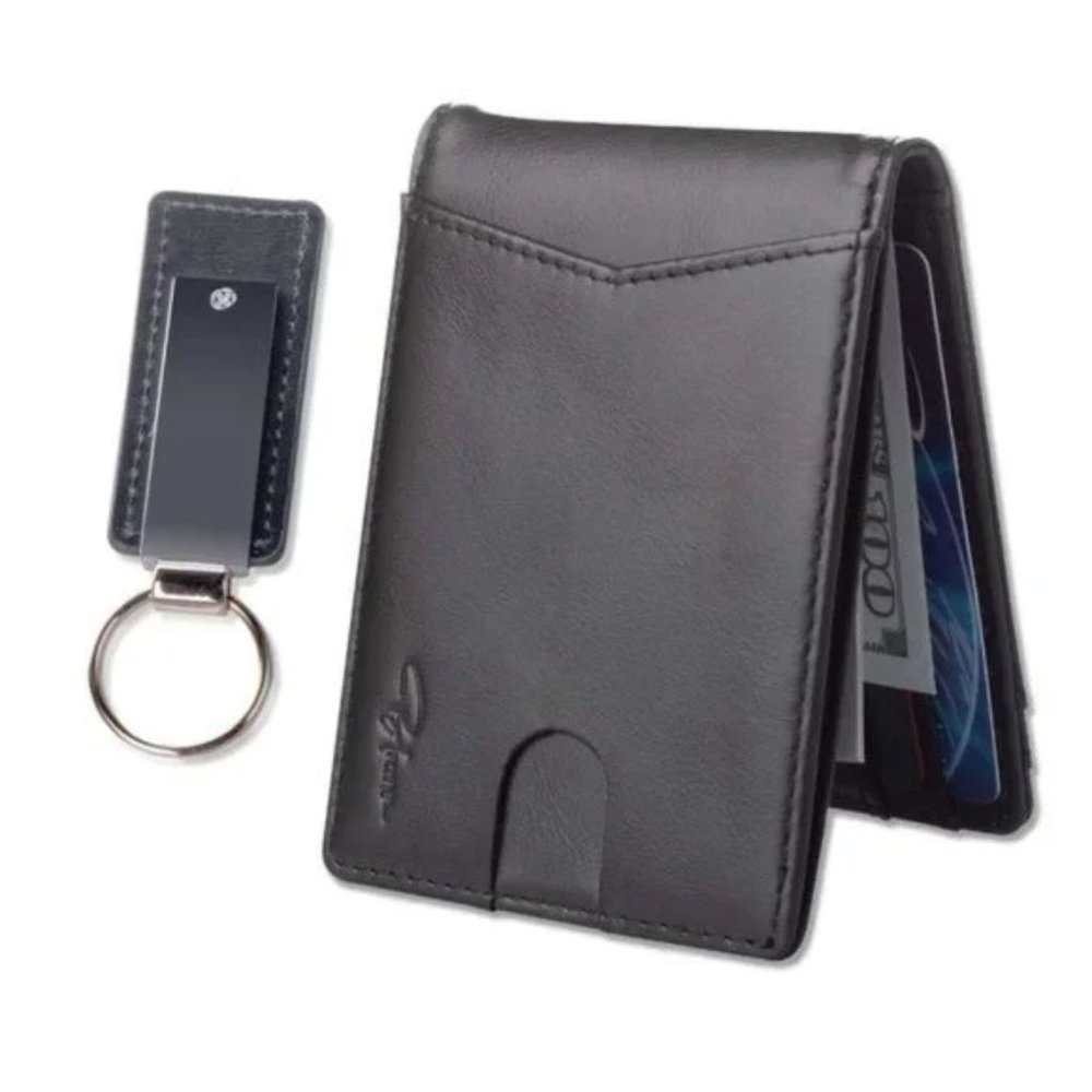 New 𝅺Classic Leather Bifold Wallet for Men Black